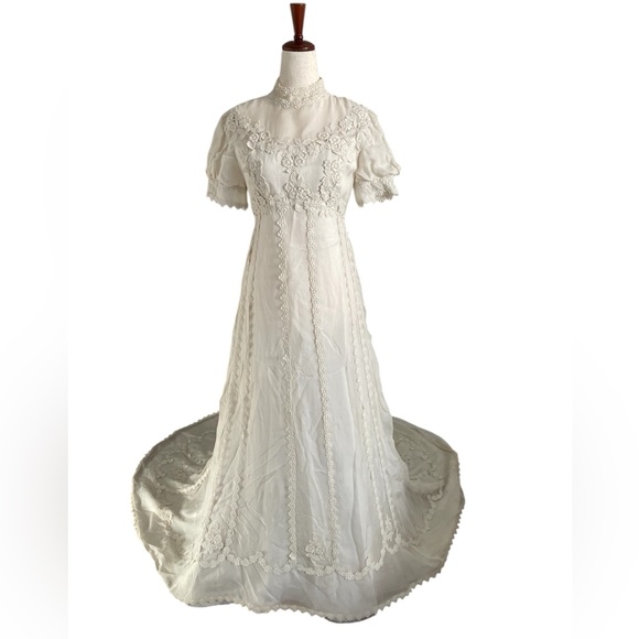 Vintage Edwardian Style Wedding Dress - Picture 1 of 8